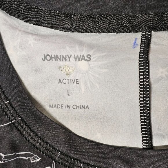 Johnny Was Active Bijou Long Sleeve Flyaway Back Top Tee Women Size L Black - Picture 4 of 16